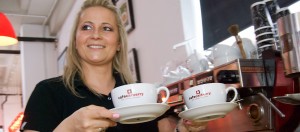 Carberry Catering Belfast, waitress carrying coffee from coffee machine - photo 1100.