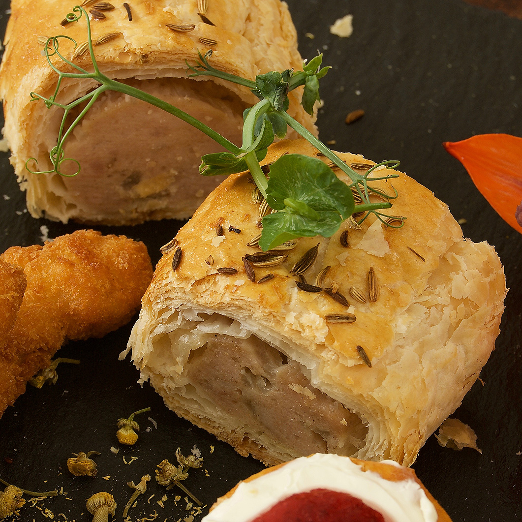 Catering Belfast sausage rolls photograph for Cafe Carberry Catering